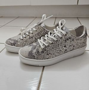 Le Chateau Leather Snake-print Platform Sneakers Sz EU 39 